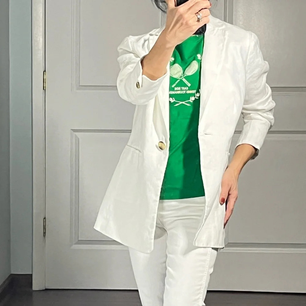 Pure Collection 100% linen white essential jacket size 2